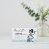 Carte De Visite Nettoyage rétro Lady Service ménage ménager (Debout devant)