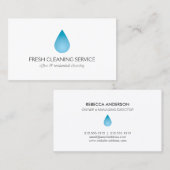 Carte De Visite Nettoyage simple à gouttes d'eau bleue, lavage sou (Devant / Derrière)