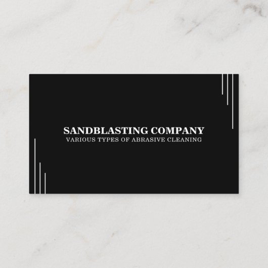 Carte De Visite Nettoyage simple au sablage blanc et noir (Dos)