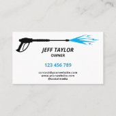 Carte De Visite Nettoyage simple sous pression professionnel (Dos)