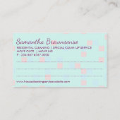 Carte De Visite Nettoyage turquoise à la violette (Dos)