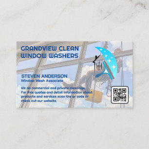 Carte De Visite Nettoyant de vitres commercial   Services de désin