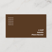Carte De Visite Nettoyer Brown classique (Dos)