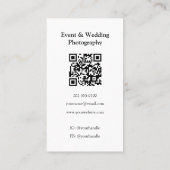 Carte De Visite Nettoyer la bordure blanche QR Code Photographe Ve (Dos)