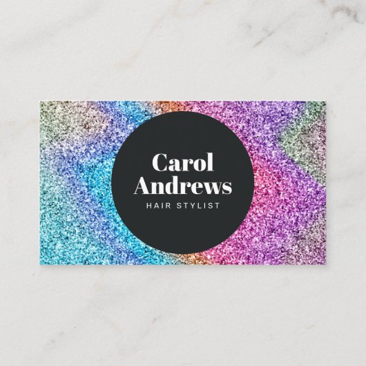 Carte De Visite Nettoyer la Parties scintillant arc-en-ciel Hologr (Dos)