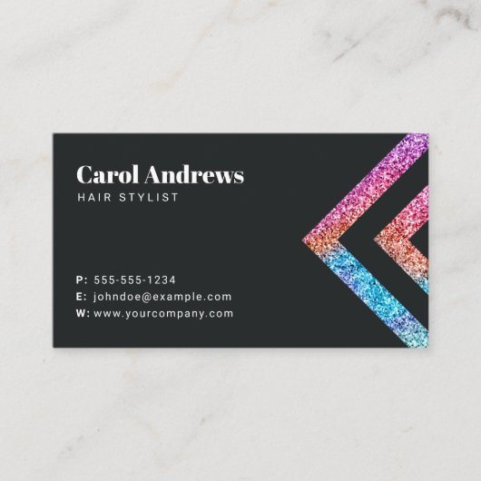 Carte De Visite Nettoyer la Parties scintillant arc-en-ciel Hologr (Devant)