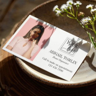 Carte De Visite Nettoyer le logo blanc et la photo personnelle