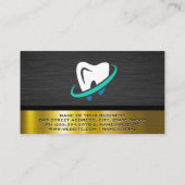 Carte De Visite Nettoyer le logo des dents | Métal foncé d'or (Dos)