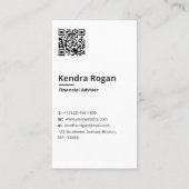 Carte De Visite Nettoyer le monogramme QR Code minimum blanc verti (Dos)