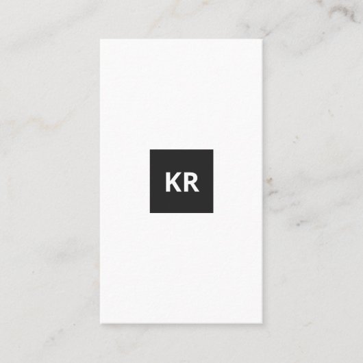 Carte De Visite Nettoyer le monogramme QR Code minimum blanc verti (Devant)