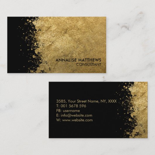 Carte De Visite Nettoyer le plaqueur d'or brossé minimal (Devant / Derrière)