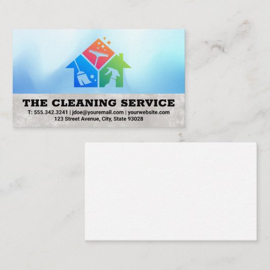 Carte De Visite Nettoyer le service | Fournitures de nettoyage Log (Devant / Derrière)