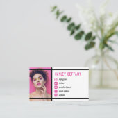 Carte De Visite Nettoyer les lignes noires Fuchsia Sociales Icônes (Debout devant)