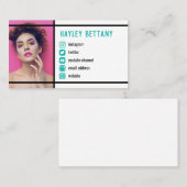 Carte De Visite Nettoyer les lignes noires Turquoises Icônes des m (Devant / Derrière)