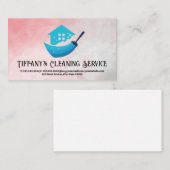 Carte De Visite Nettoyer | Logo de chambre de la maison (Devant / Derrière)