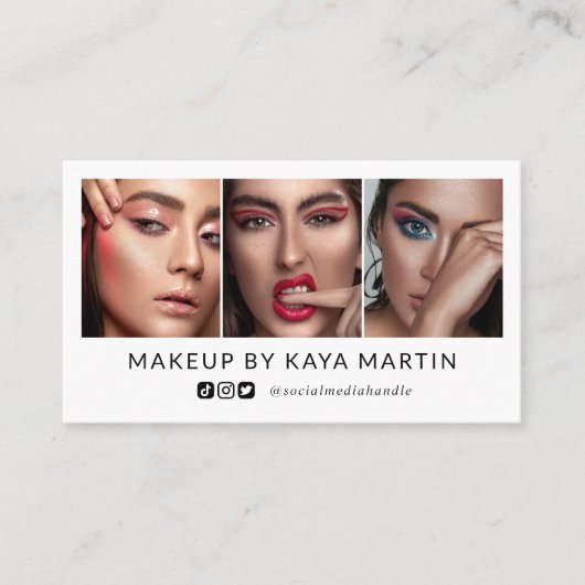 Carte De Visite Nettoyer maquillage Artiste Photo Collage Médias s (Devant)