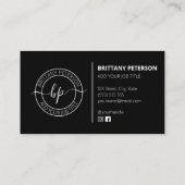 Carte De Visite Nettoyer noir élégant moderne professionnel (Dos)