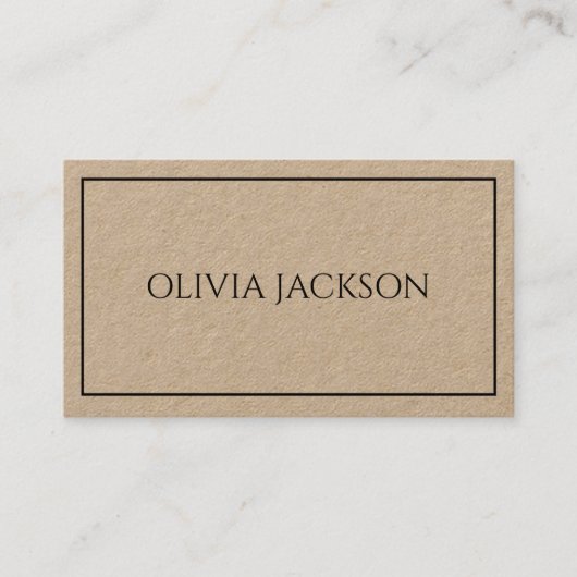 Carte De Visite Nettoyer Simple Noir Script Rustique Nature Craft (Devant)