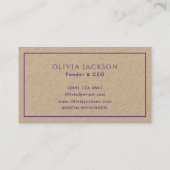 Carte De Visite Nettoyer Typographie simple violet Artisanat rusti (Dos)