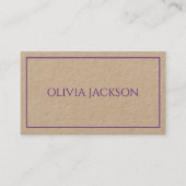Carte De Visite Nettoyer Typographie simple violet Artisanat rusti (Devant)