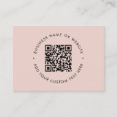 Carte De Visite Nettoyer un code QR simple Promotionnel Blush Pink (Devant)