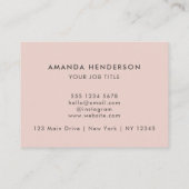 Carte De Visite Nettoyer un code QR simple Promotionnel Blush Pink (Dos)