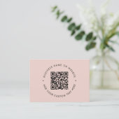 Carte De Visite Nettoyer un code QR simple Promotionnel Blush Pink (Debout devant)