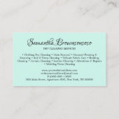 Carte De Visite Nettoyeur à sec Monogramme Lave-linge vert cintre (Dos)