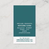 Carte De Visite Nettoyeur de vide, Nettoyeurs de tapis, Service de (Dos)