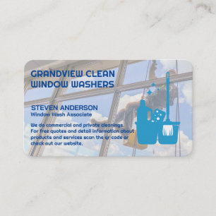 Carte De Visite Nettoyeur de vitres sur un immeuble Nettoyage co