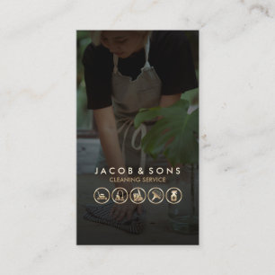 Carte De Visite Nettoyeur d'icônes d'or du service de nettoyage