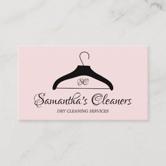 Carte De Visite Nettoyeurs à sec Monogramme Nettoyage de la cintre (Devant)
