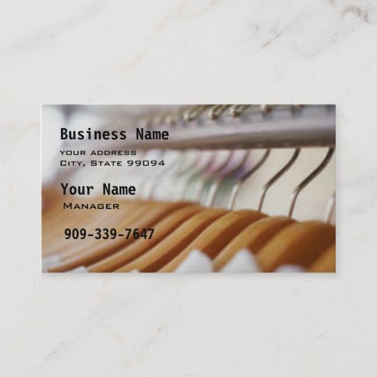 Carte De Visite Nettoyeurs à sec ou blanchisserie (Devant)