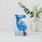 Carte De Visite Nettoyeurs de fenêtres | Nuages | Service de netto (Debout devant)