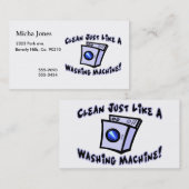 Carte De Visite Nettoyez juste comme une machine à laver (Devant / Derrière)