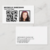 Carte De Visite Nettoyez la photo blanche et la codez (Devant / Derrière)