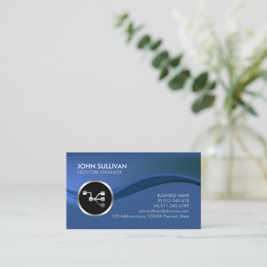 Carte De Visite Network Engineer Points Network Points Icon Busine (Debout devant)