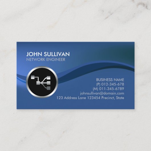 Carte De Visite Network Engineer Points Network Points Icon Busine (Devant)