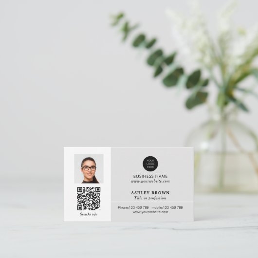 Carte De Visite Networking immobilier QR code photo professionnell (Debout devant)