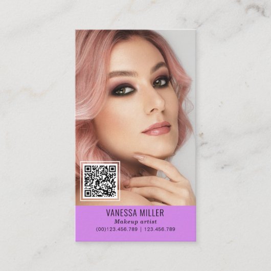 Carte De Visite Networking QR code maquillage artiste verticale ph (Devant)