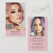 Carte De Visite Networking QR code maquillage artiste verticale ph (Devant / Derrière)