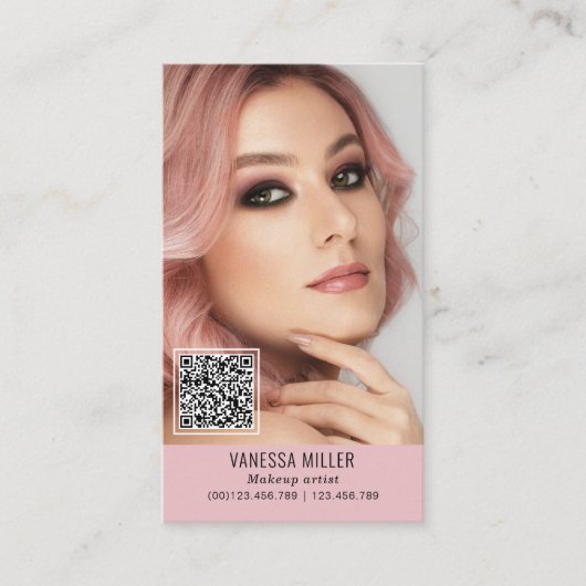 Carte De Visite Networking QR code maquillage artiste verticale ph (Devant)