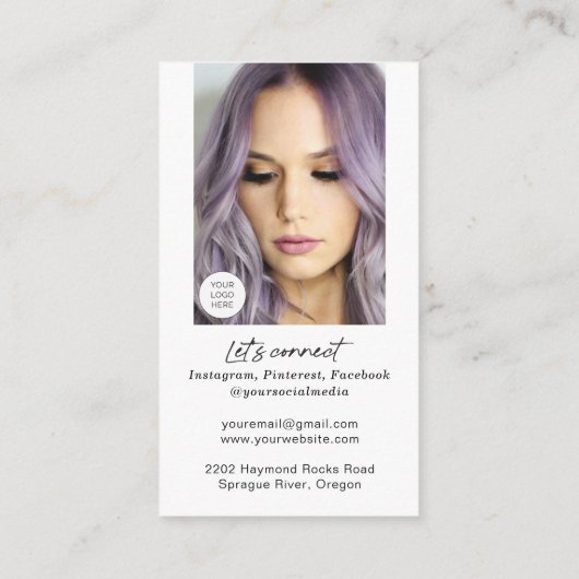 Carte De Visite Networking QR code maquillage artiste verticale ph (Dos)