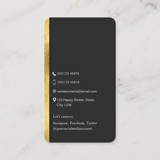 Carte De Visite Networking QR code moderne tendance or professionn (Dos)