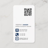 Carte De Visite Networking QR code professionnel médias sociaux bl (Devant)