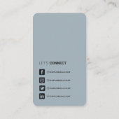 Carte De Visite Networking QR code simple médias sociaux bleu pous (Dos)