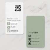 Carte De Visite Networking QR code simple médias sociaux saute ver (Devant / Derrière)