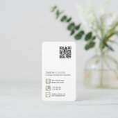 Carte De Visite Networking QR code simple médias sociaux saute ver (Debout devant)
