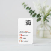 Carte De Visite Networking QR code simple médias sociaux terre cui (Debout devant)