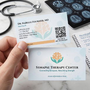 Carte De Visite Neurologie Thérapie Business   Blanc minimaliste